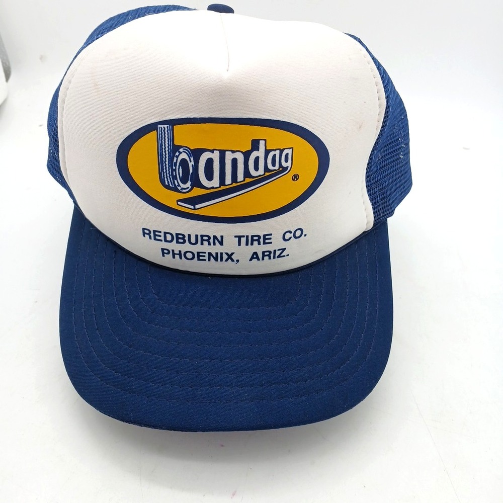 Bandag Vintage‎ Foam Snapback Blue White Unisex Hat Swingster KC Trucker USA